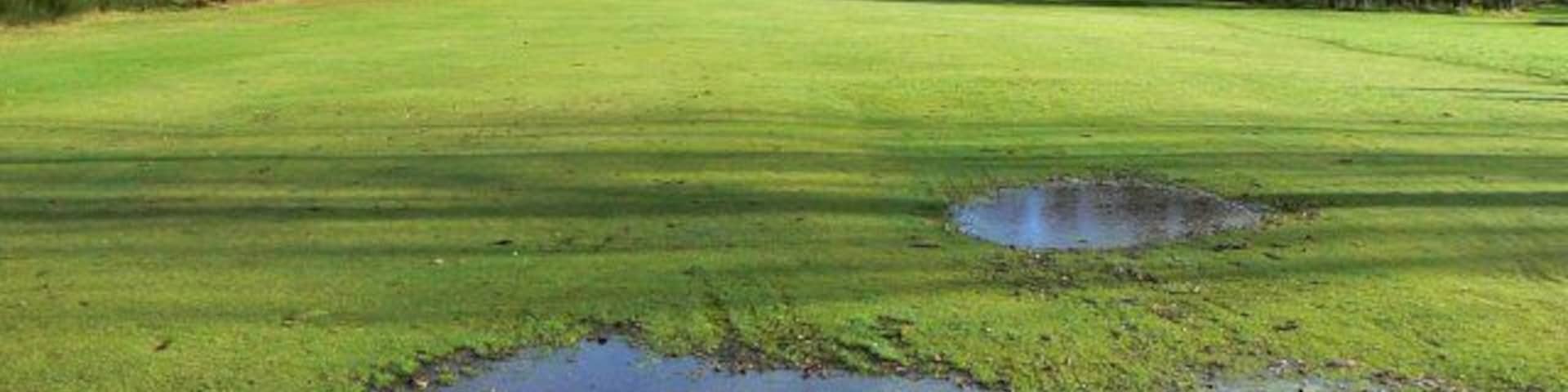 Flooded fairway On Camperdown golf course.
