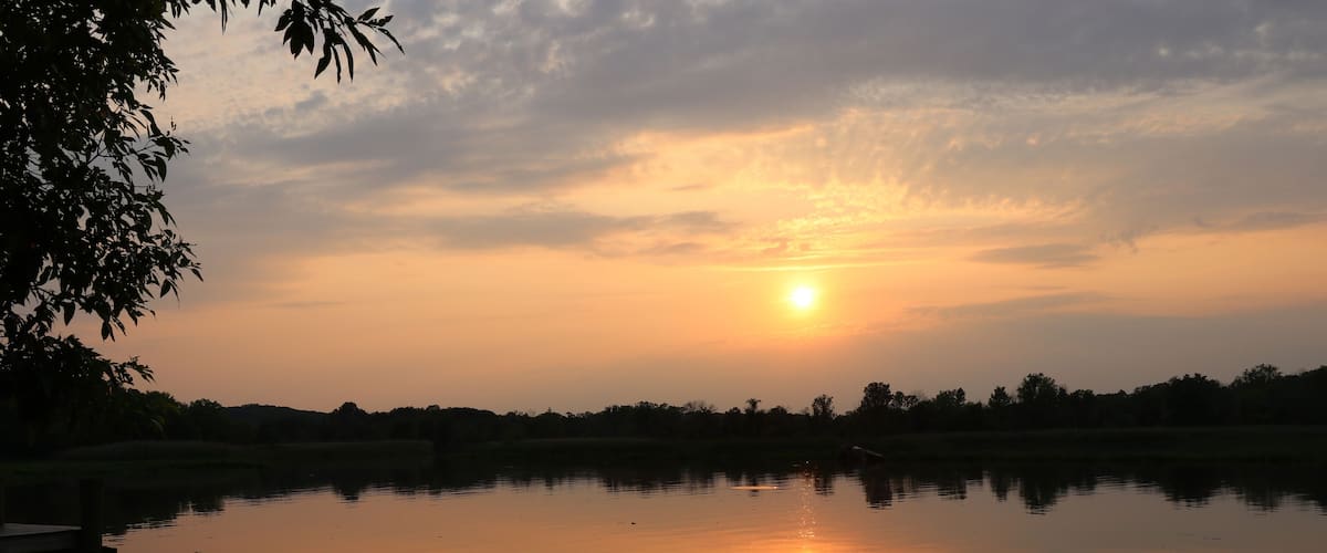 The sun sets on the Bush River where headwaters start wide and are full of wildlife.