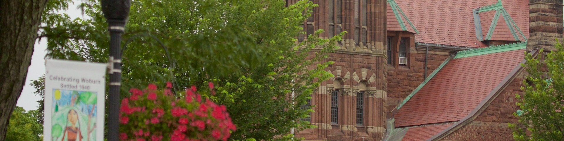 Woburn featuring street scenes