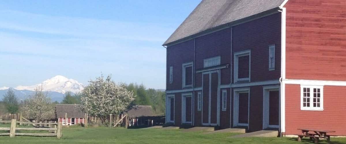 Beautiful views of Mt. Baker at Hovander Homestead Park in Ferndale, WA