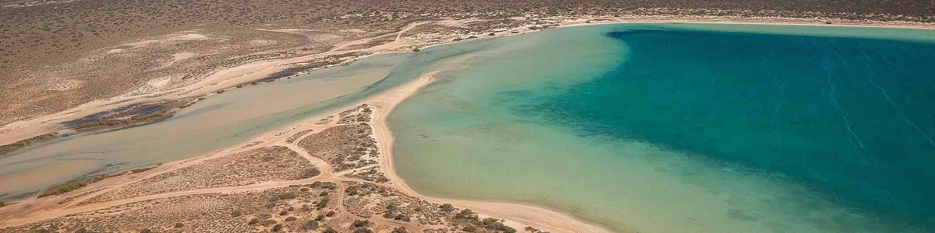 A lovely Lagoon on the road from Denham to Monkey Mia, the deep blue in the centre of the Lagoon is stunning.