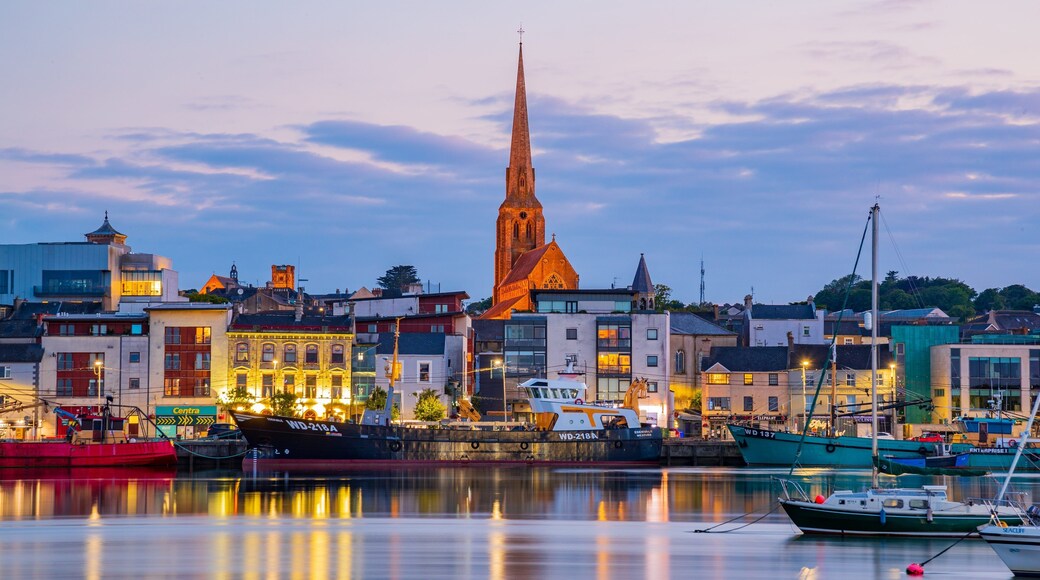 Wexford showing a city, a coastal town and a sunset