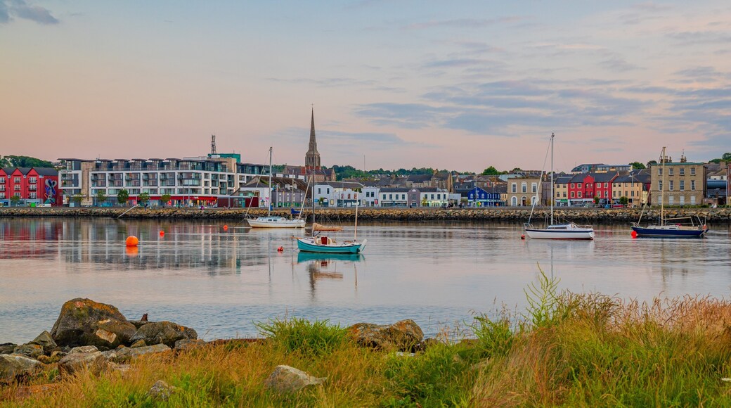 Wexford showing a sunset and a bay or harbor