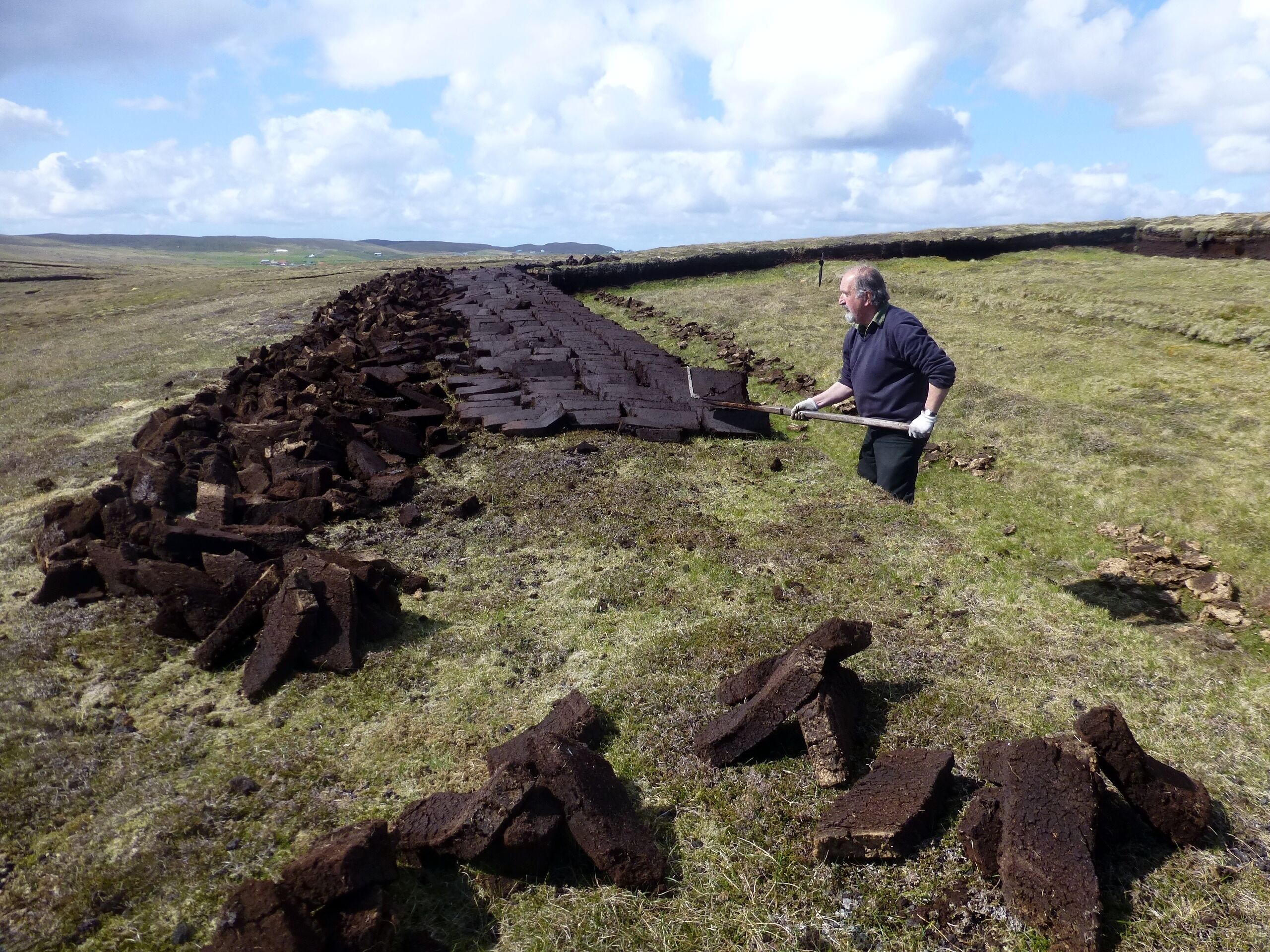 Peat Cutting Near Challister Ness