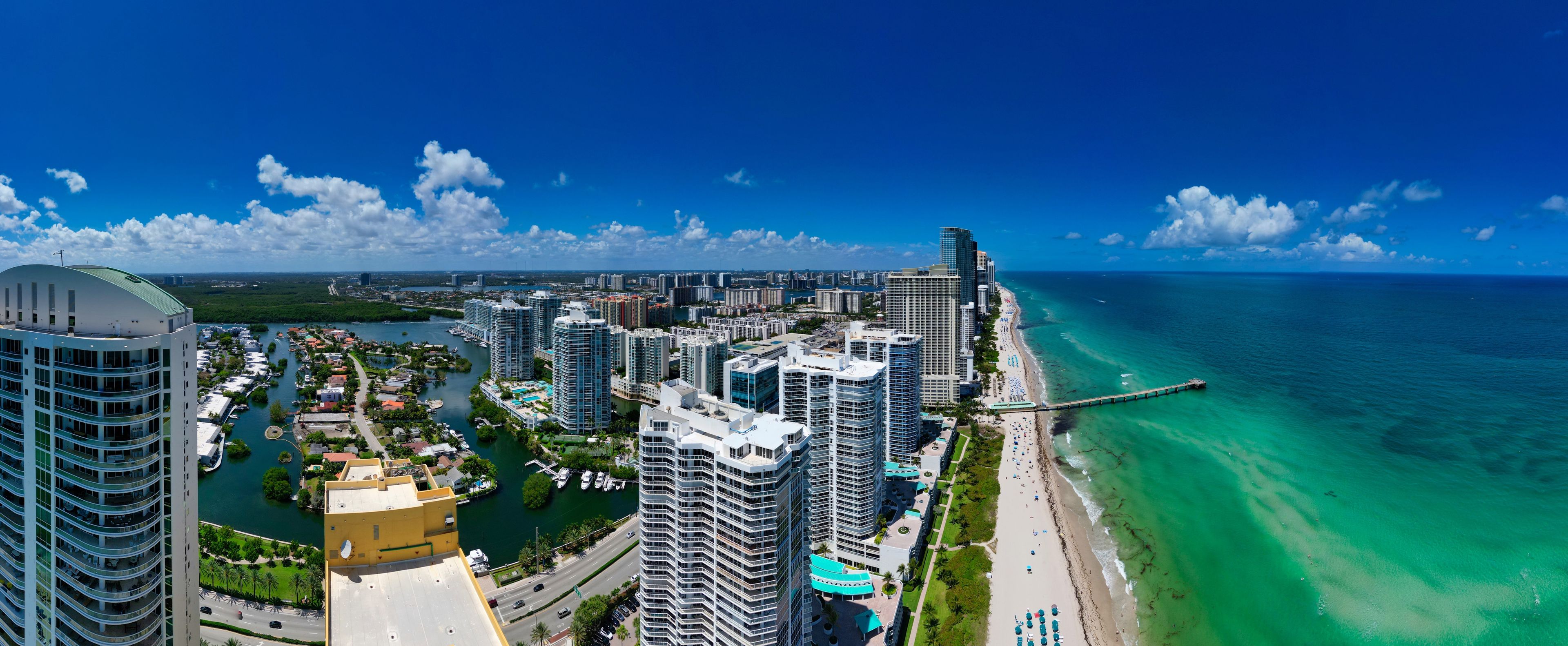 Sunny Isles Beach Skyline and Coastline, Miami, Florida – Aerial Panorama