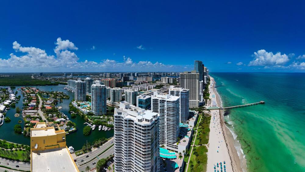 Sunny Isles Beach Skyline and Coastline, Miami, Florida – Aerial Panorama