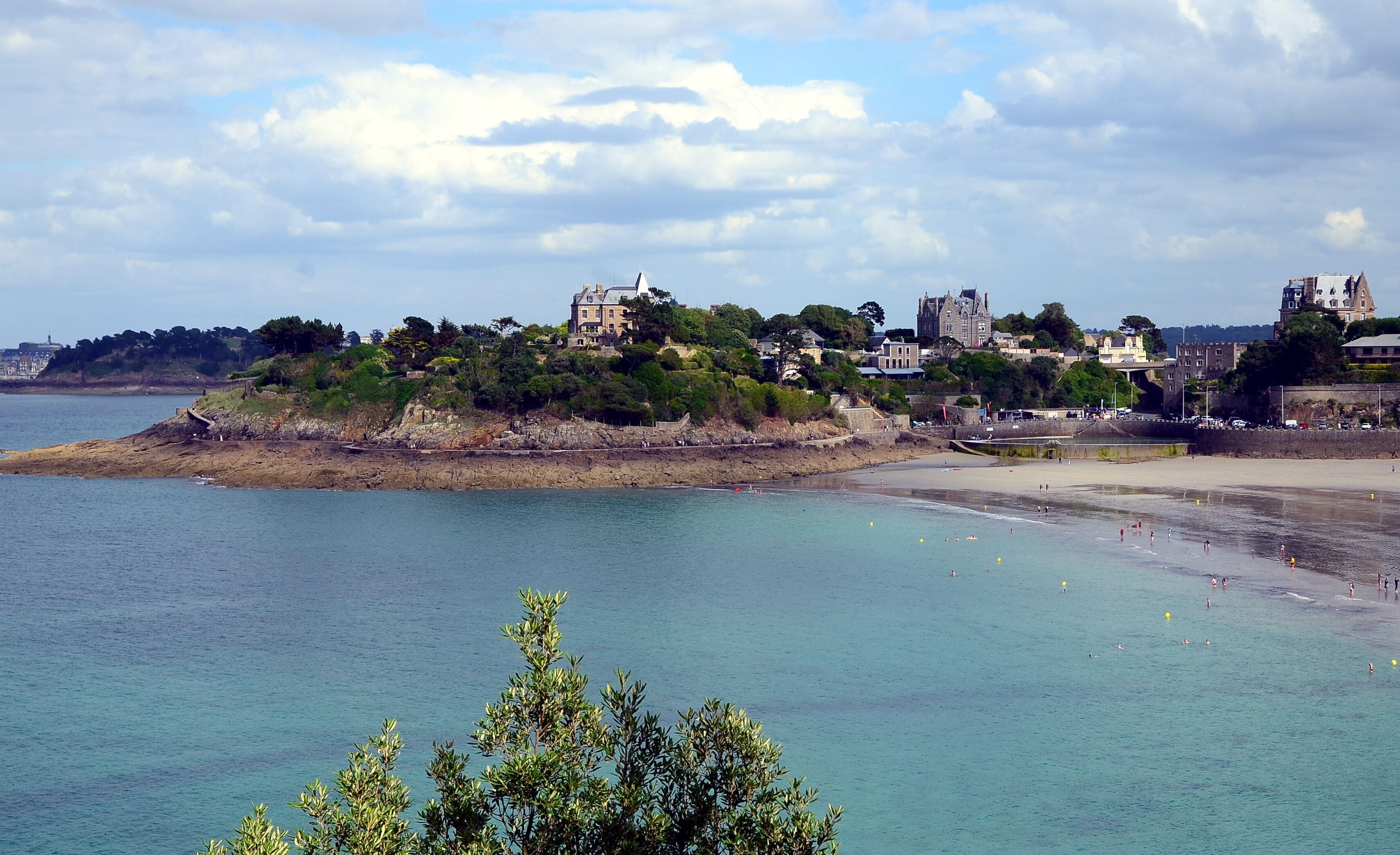 View on Dinard bay with its boats and yachts. The most British of Brittany’s resorts is popular with families who are attracted by its sandy beaches and coastal walks. Brittany, France