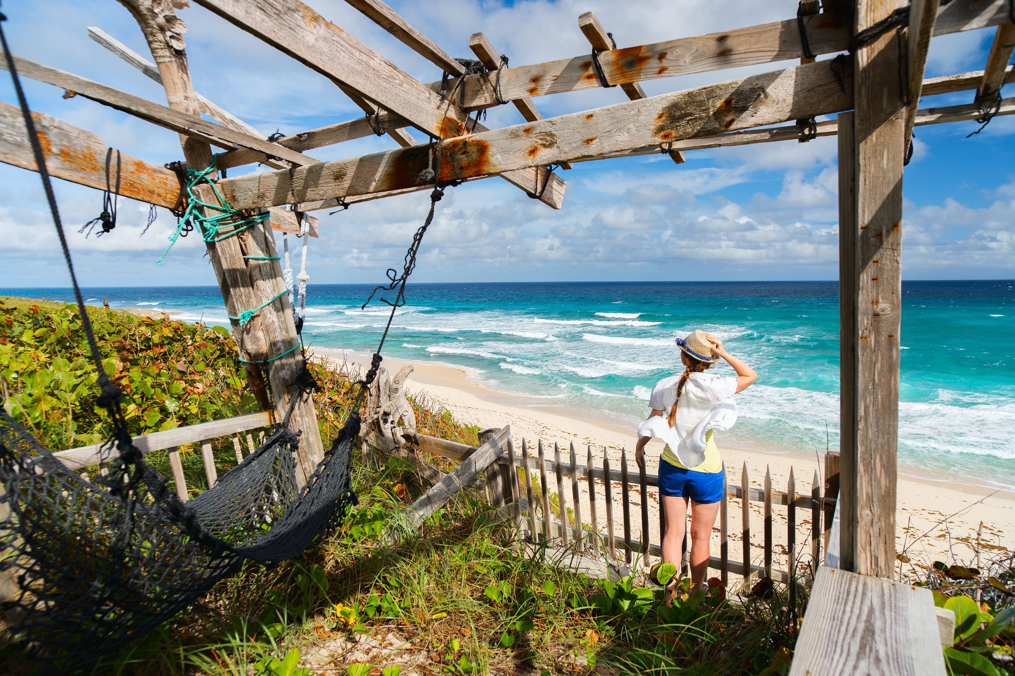 Woman enjoying beach view