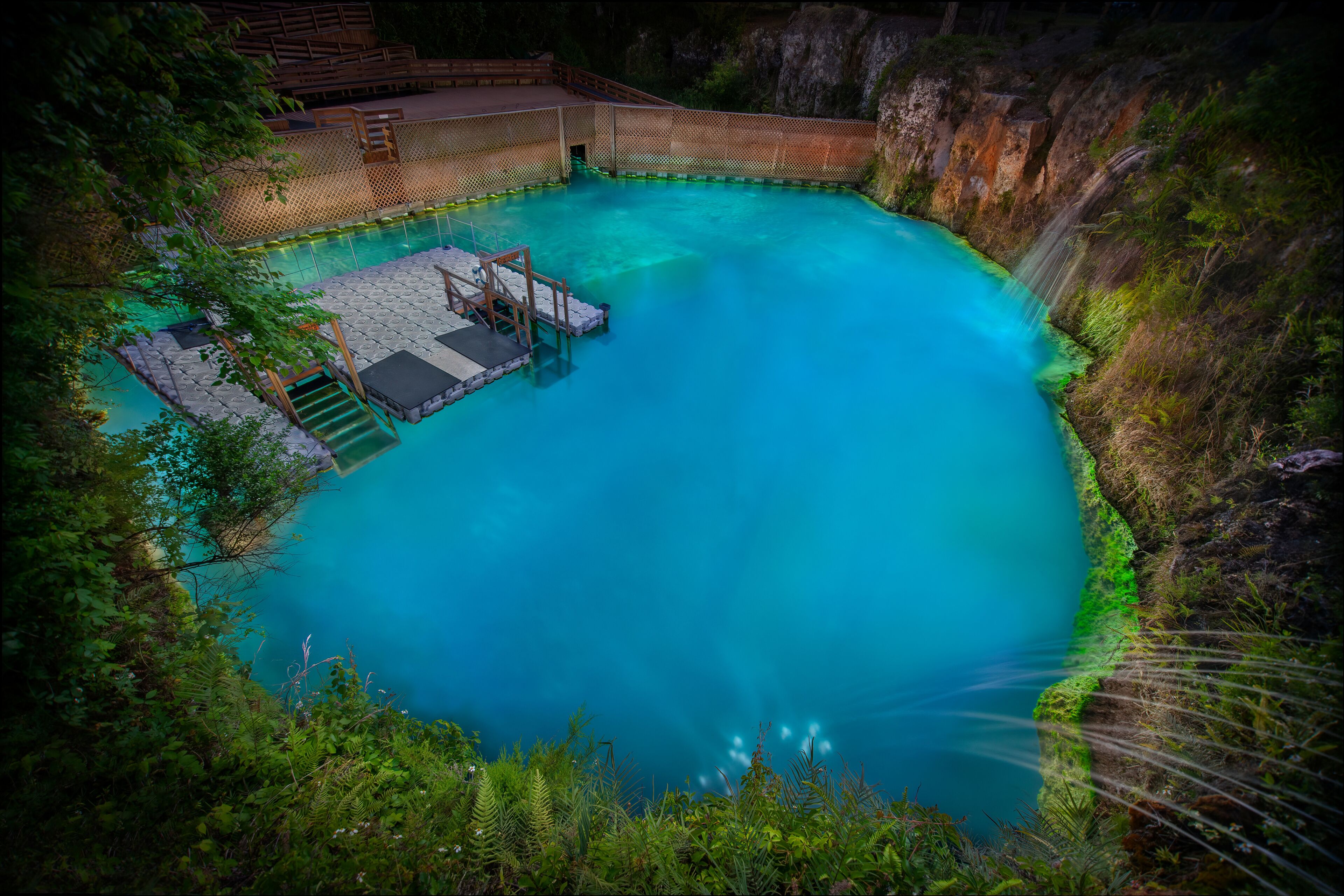 Blue Grotto Illuminated at Night, Williston, Florida
