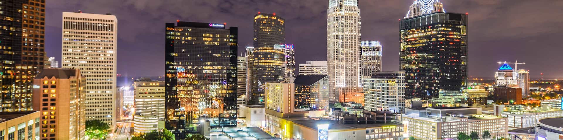 night view scenes around charlotte north carolina