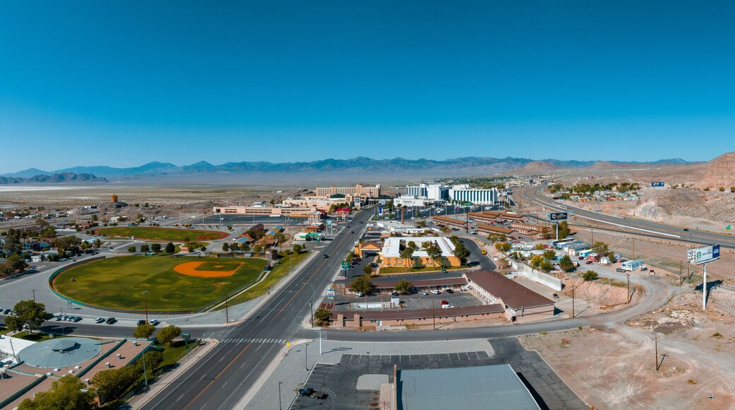 Aerial view of the Wendover city near Bonneville Salt Flats in Nevada.