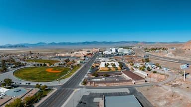 Aerial view of the Wendover city near Bonneville Salt Flats in Nevada.
