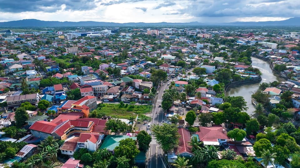 Naga, Camarines Sur, Philippines - Aerial of Naga City, one of the largest cities in the Bicol Region.