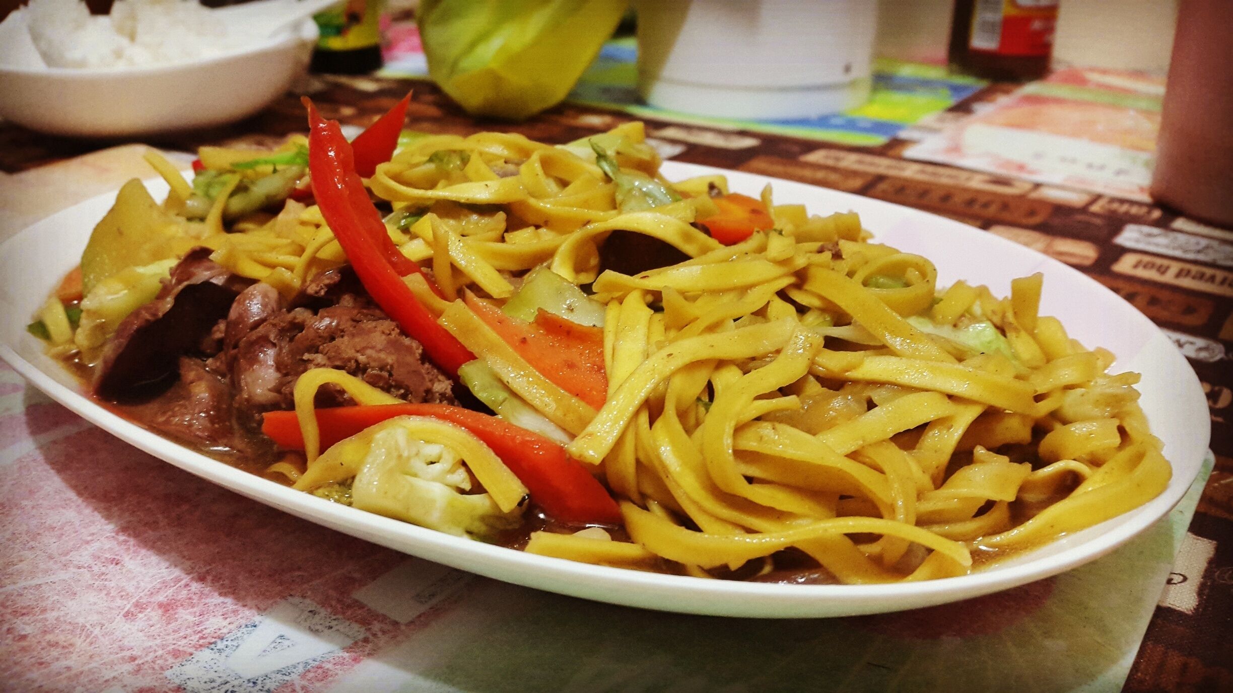 Pansit pinoy fave food "pampahaba ng buhay" always present on  birthdays.