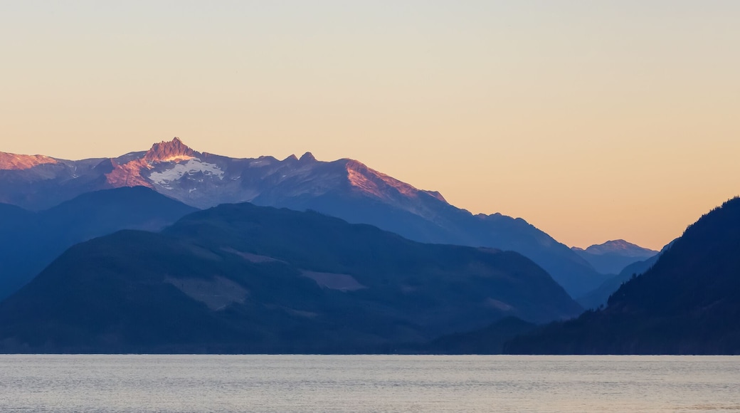 Harrison Lake at Sunny Summer Morning Sunrise. Canadian Nature Landscape Background. Harrison Hot Springs