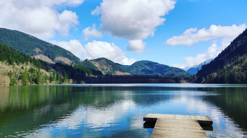 The one place that was sunny for me to warm my bones. This lake no motors are allowed. The park sits midway up the mountain but under the snow line. The park itself is incredibly beautiful with a beach trail that takes you along the edge of the lakes within the park. There are no showers here so something to keep in mind. Only out houses and water pumps. The drive from the base to the park is about 15 minutes and there are lots of pot holes when I went so don't drive too fast or it will take your car out. The closest town is Harrison Hot Springs where you can find a beautiful beach and play area for the kids as well as the Hot Springs - but it does get crazy busy there.