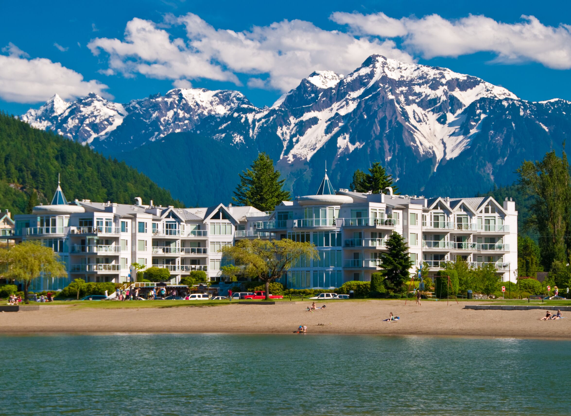 Lakeview condo over gorgeous mountain in Harrison Hot Springs, British Columbia, Canada.