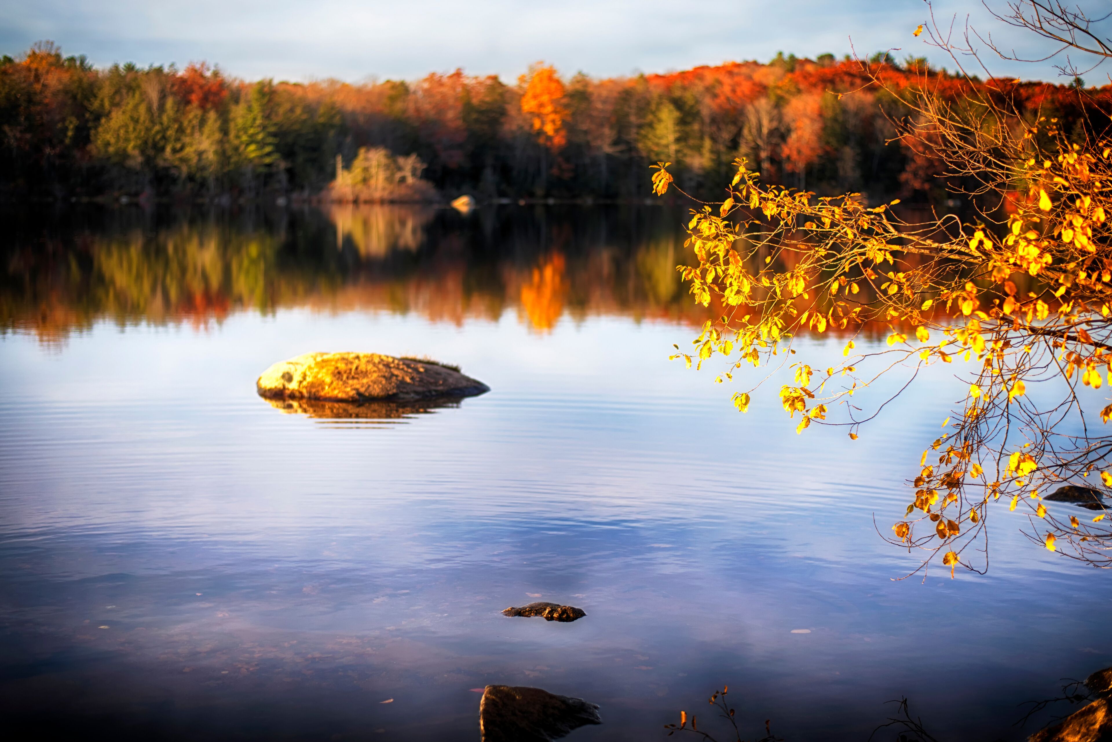 Burr Pond State Park autumn landscape