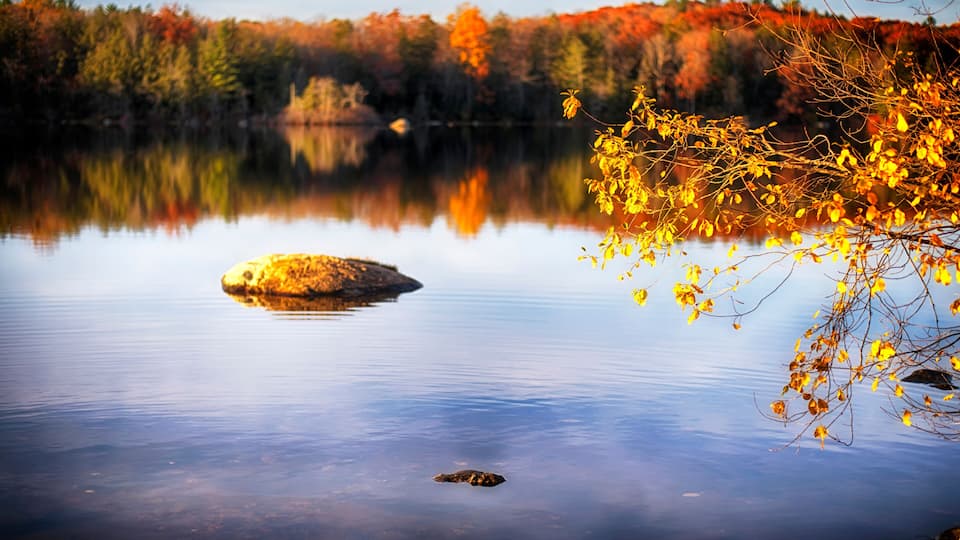 Burr Pond State Park autumn landscape