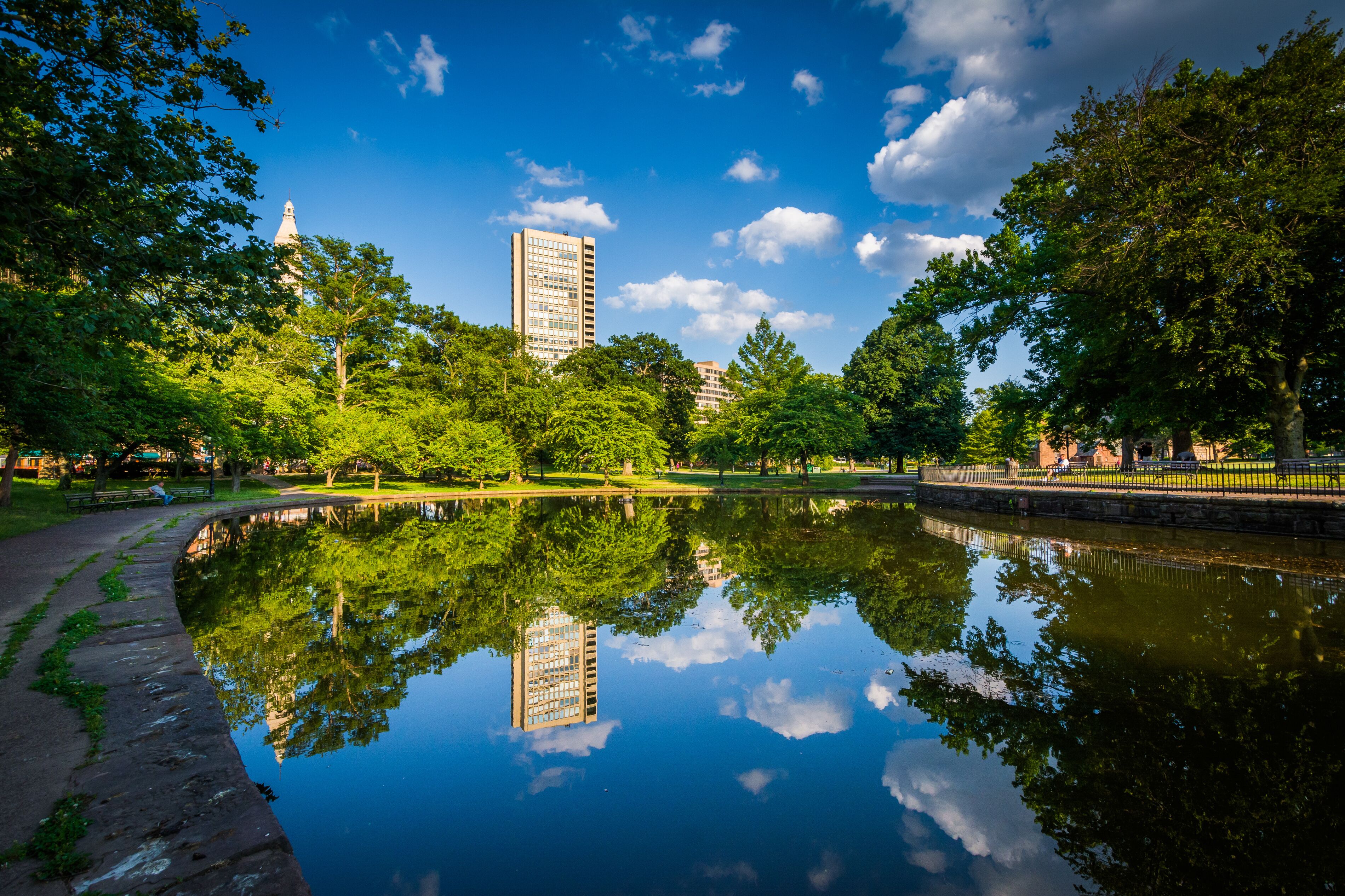 The Lily Pond at Bushnell Park, in Hartford, Connecticut.
