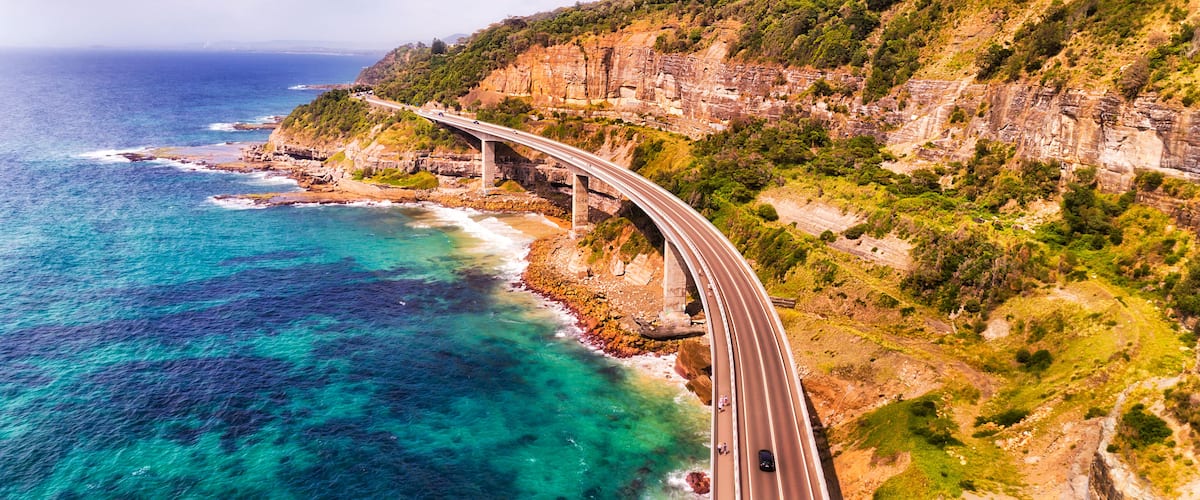 Unique Sea Cliff Bridge on the Grand Pacific drive , Shutterstock ID 1010726287, Purchase Order: -