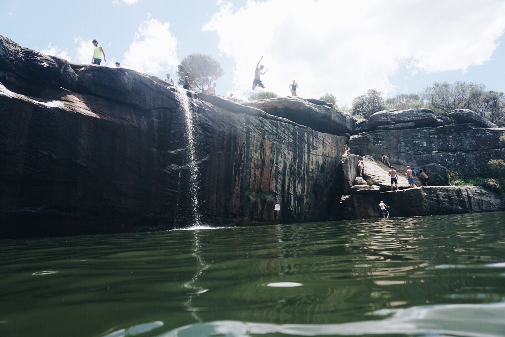 My first time trying out an underwater camera housing so be kind!!! The falls at Wattamolla beach in the Royal National Park. Remember there are multiple levels of parking so go all the way up! It gets busy! You know you're lucky when you're swimming in this on one side of a beach and you have the blue ocean on the other side! #australia #waterlust #waterfall