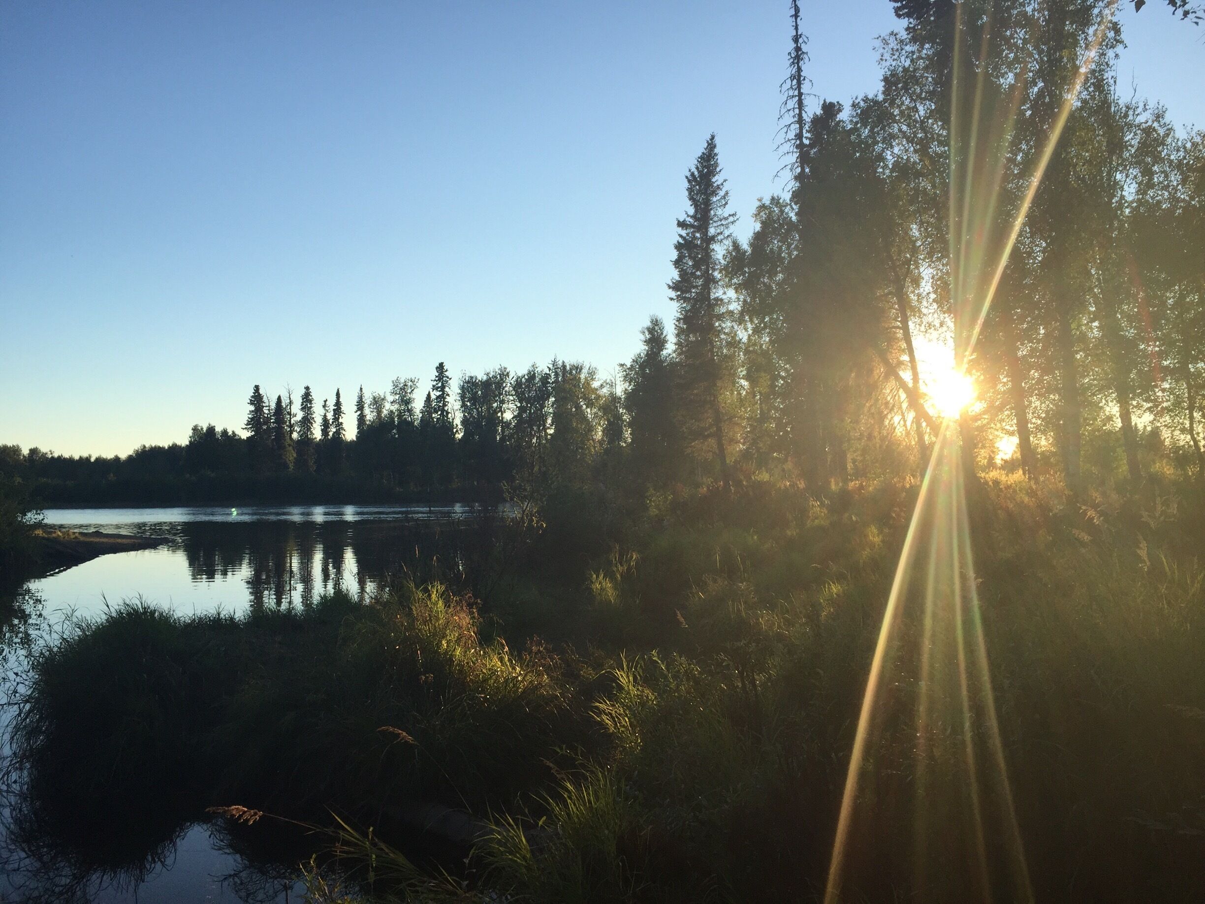 Beautiful fishing spot on the river behind the campgrounds the guys caught a lot of salmon a  must see while visiting this gorgeous state! 