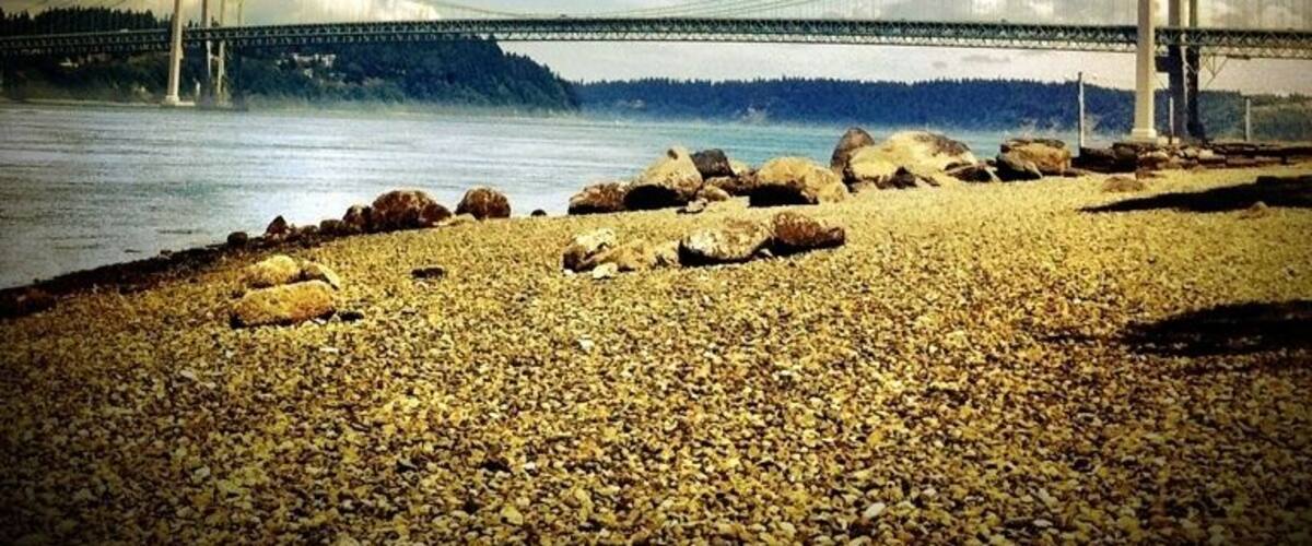 View of Narrows Bridge from the beach