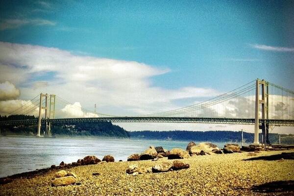 View of Narrows Bridge from the beach