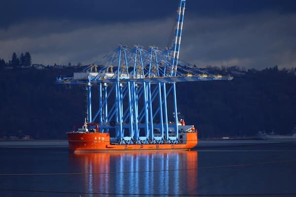 Massive new cranes for the ever busy Port of Tacoma
