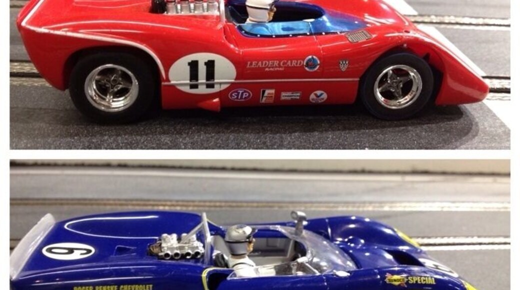 Slots cars! We raced these two at the awesome kids track. Get the blue one if you can... Its the fastest, but be careful or you'll wipeout on the hairpins.