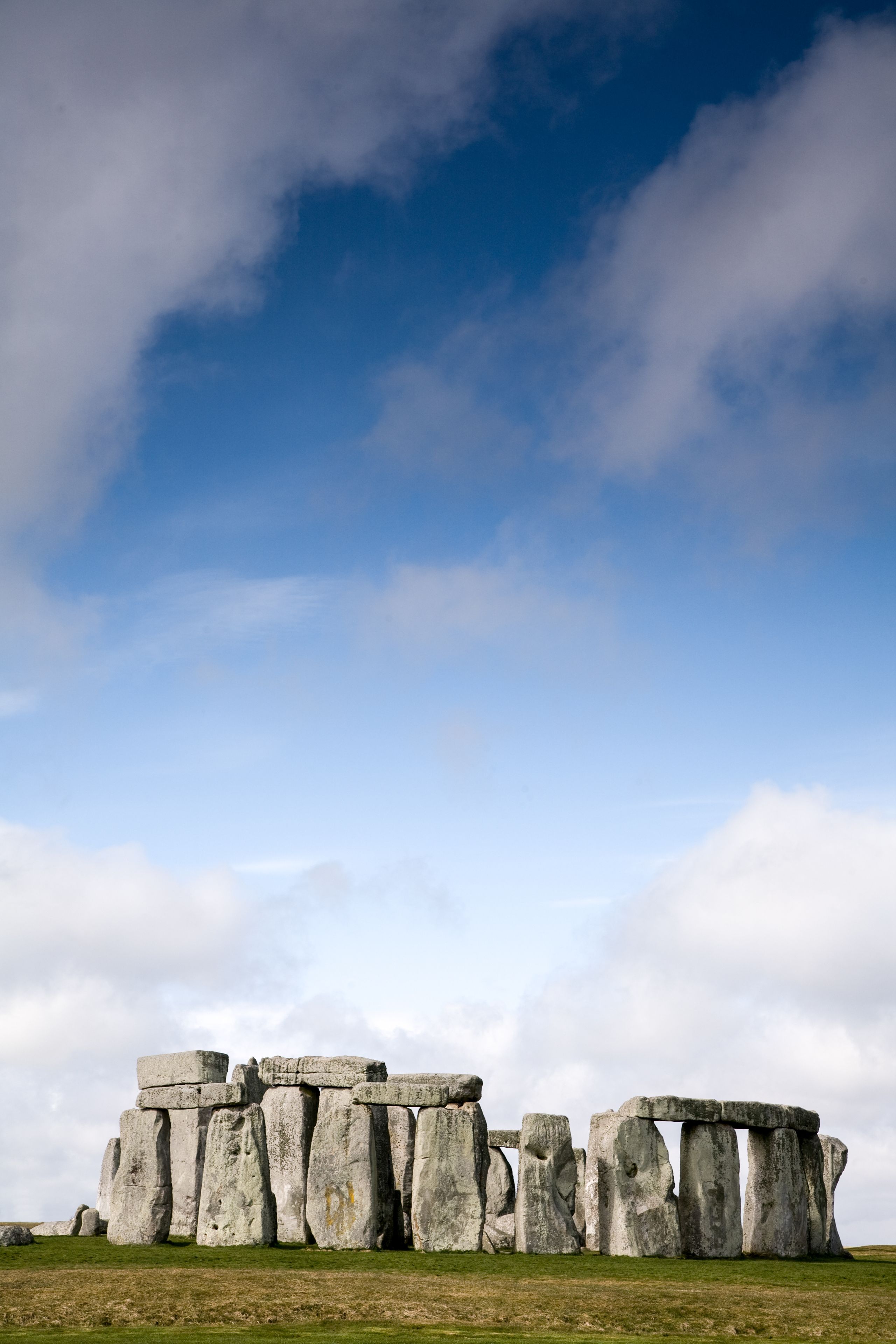 view of Stonehenge, Wiltshire, UK