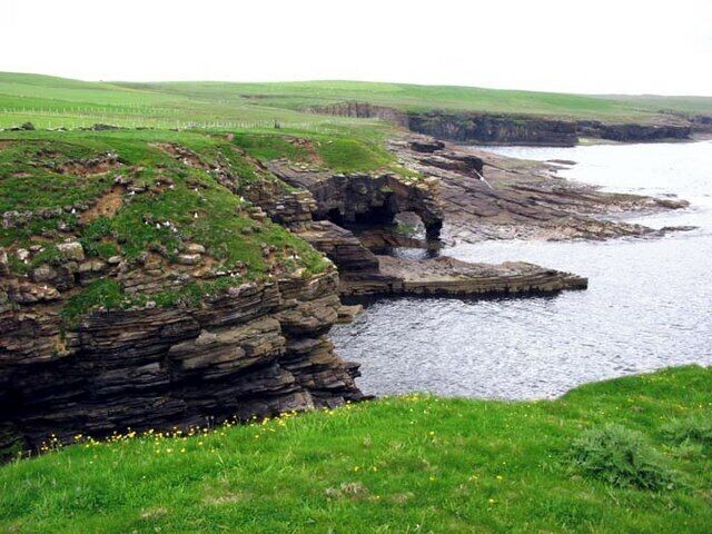 Natural Arch at the foot of North Hill Westray Orkney