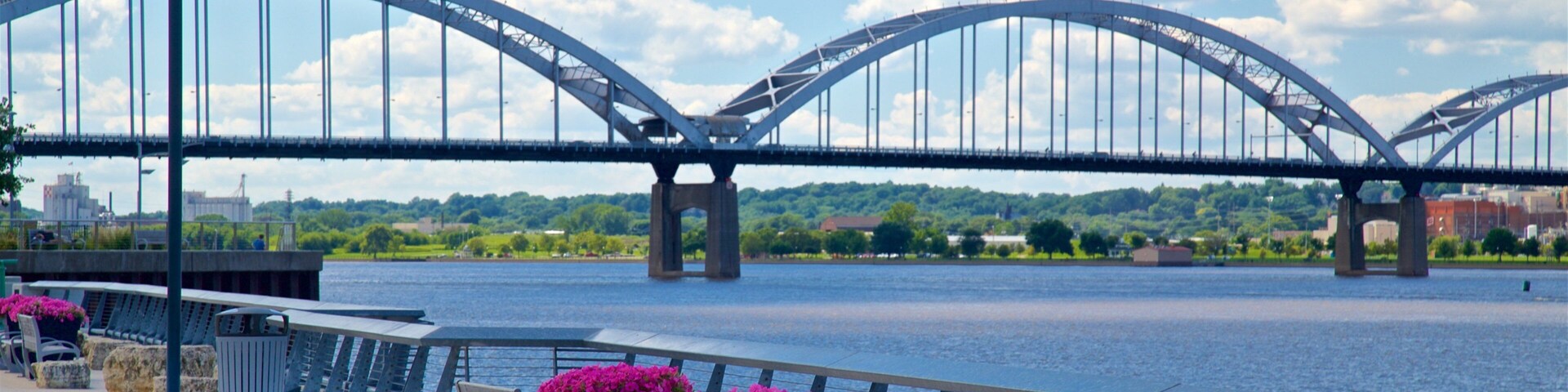 Davenport showing a river or creek, flowers and a bridge