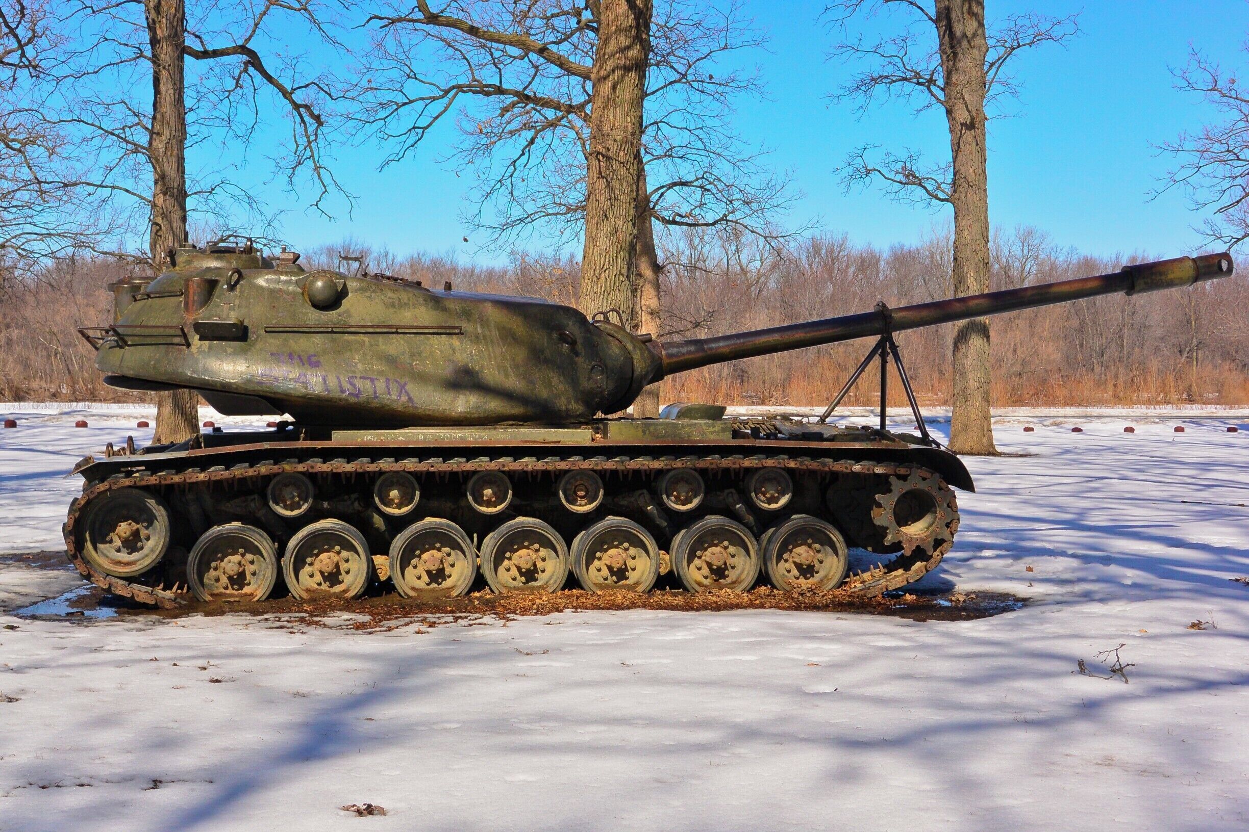 An interesting find, this is a M103 heavy tank from the 1950s that has found a permanent home since the 1960s on Credit Island.  Credit Island is has a nice driving loop overlooking the Mississippi River.  It is great for walking, running, and biking as well.  There is a disk golf course available.  This is a great area to do some bird watching year round as well.