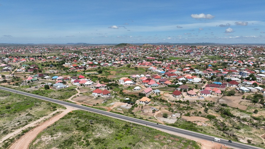 Aerial View of Dodoma the Capital City of Tanzania in East Africa