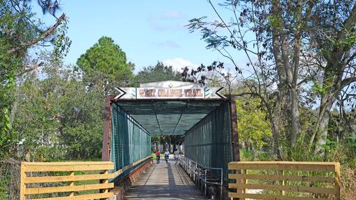 West Orange Trail bike path bridge in Winter Garden, Orlando Florida
