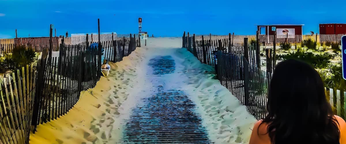 Entering the beach at Cape May