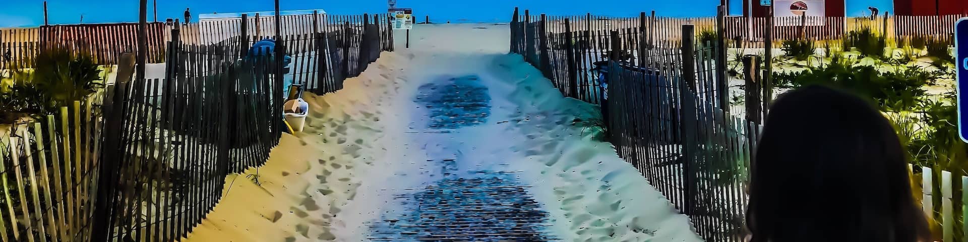 Entering the beach at Cape May