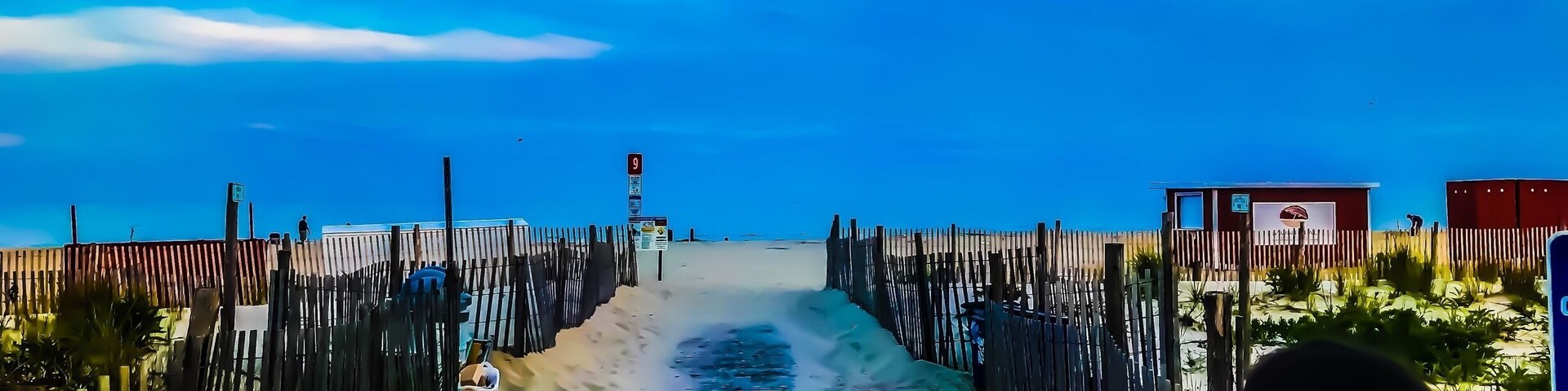 Entering the beach at Cape May