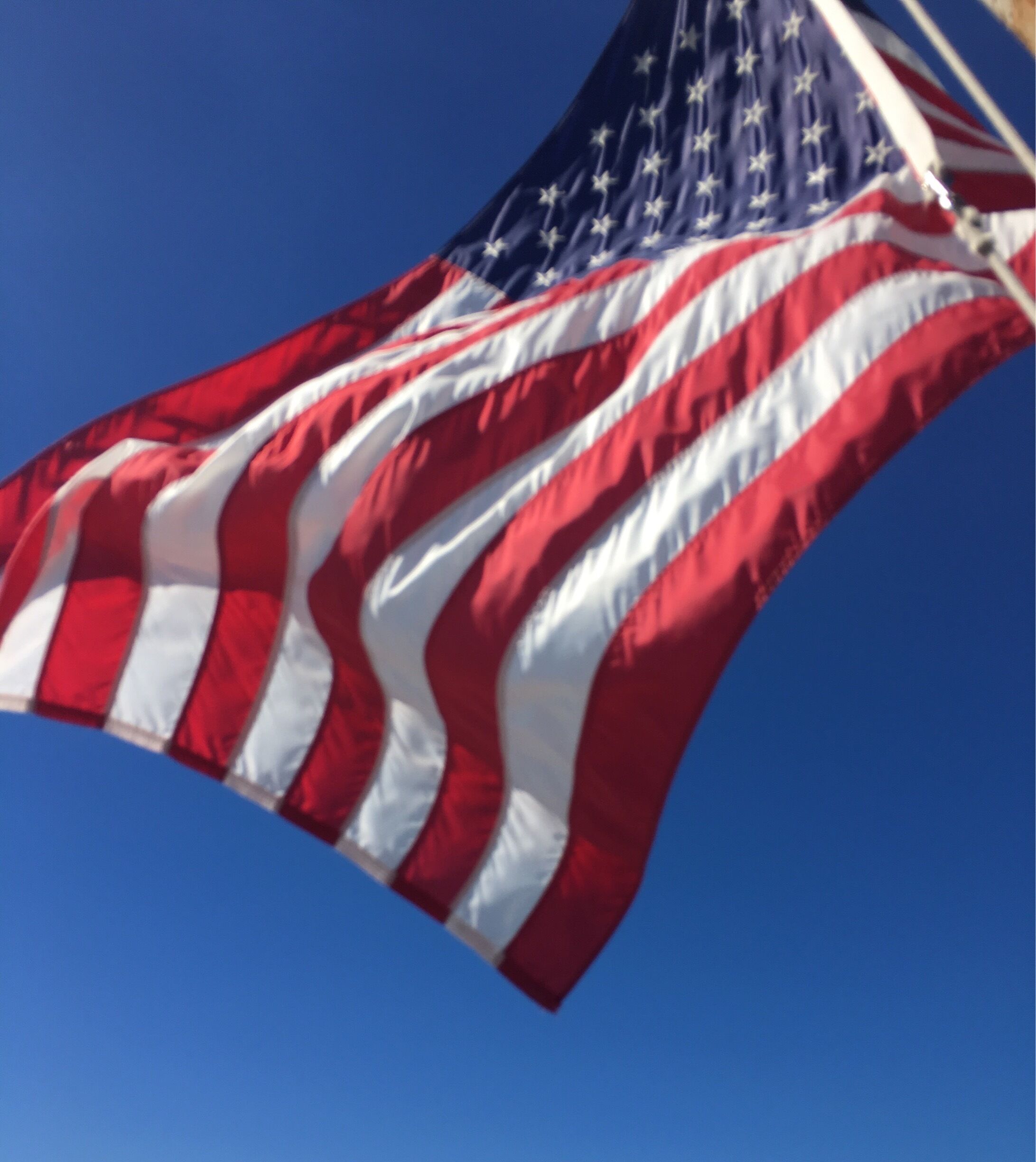 USA flag - on the boat.