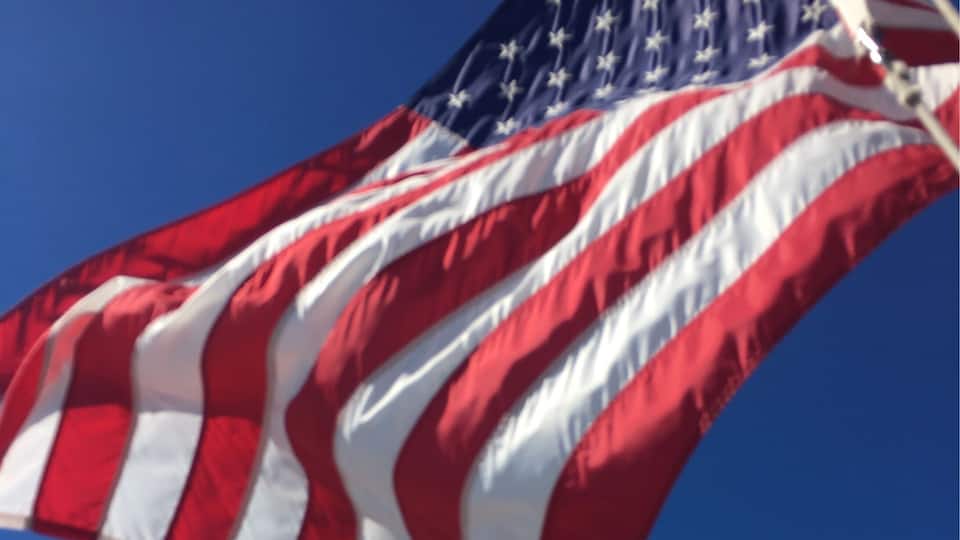 USA flag - on the boat.