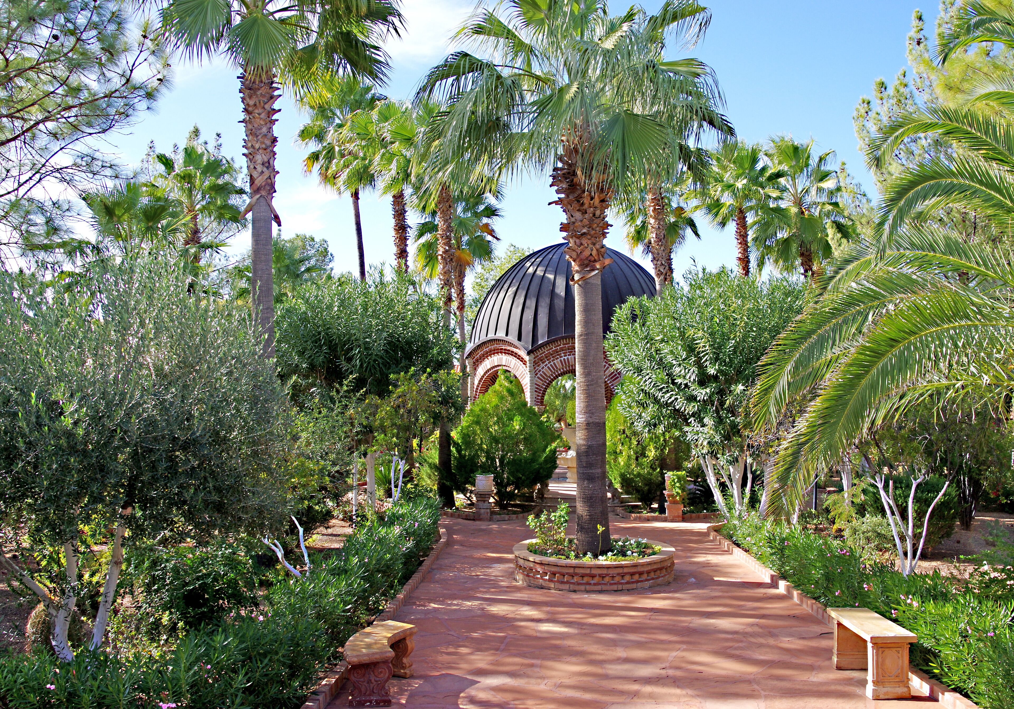 The monastery consists of seven chapels and these incredibly lush grounds which is surrounded by desert.