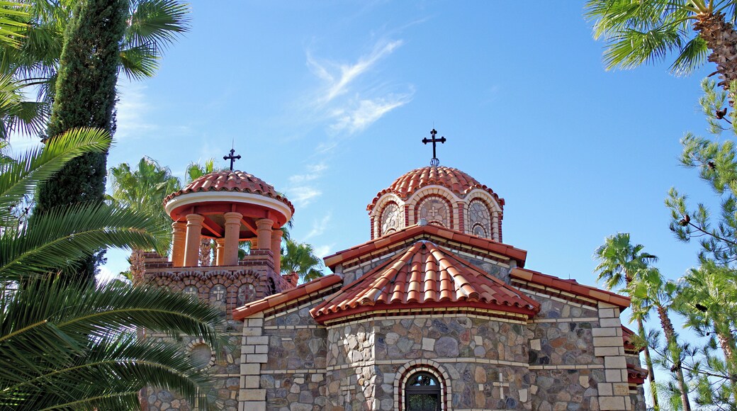 The monastery has 7 different chapels and beautiful grounds to walk through and enjoy. It just so happens that it is surrounded by desert so it is truely an oasis.