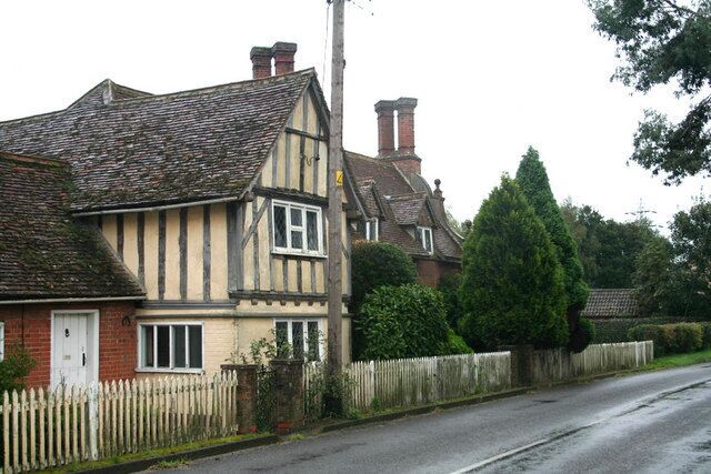 Timber Frame Cottage A timber frame cottage with later additions on the A1071 at Hintlesham.