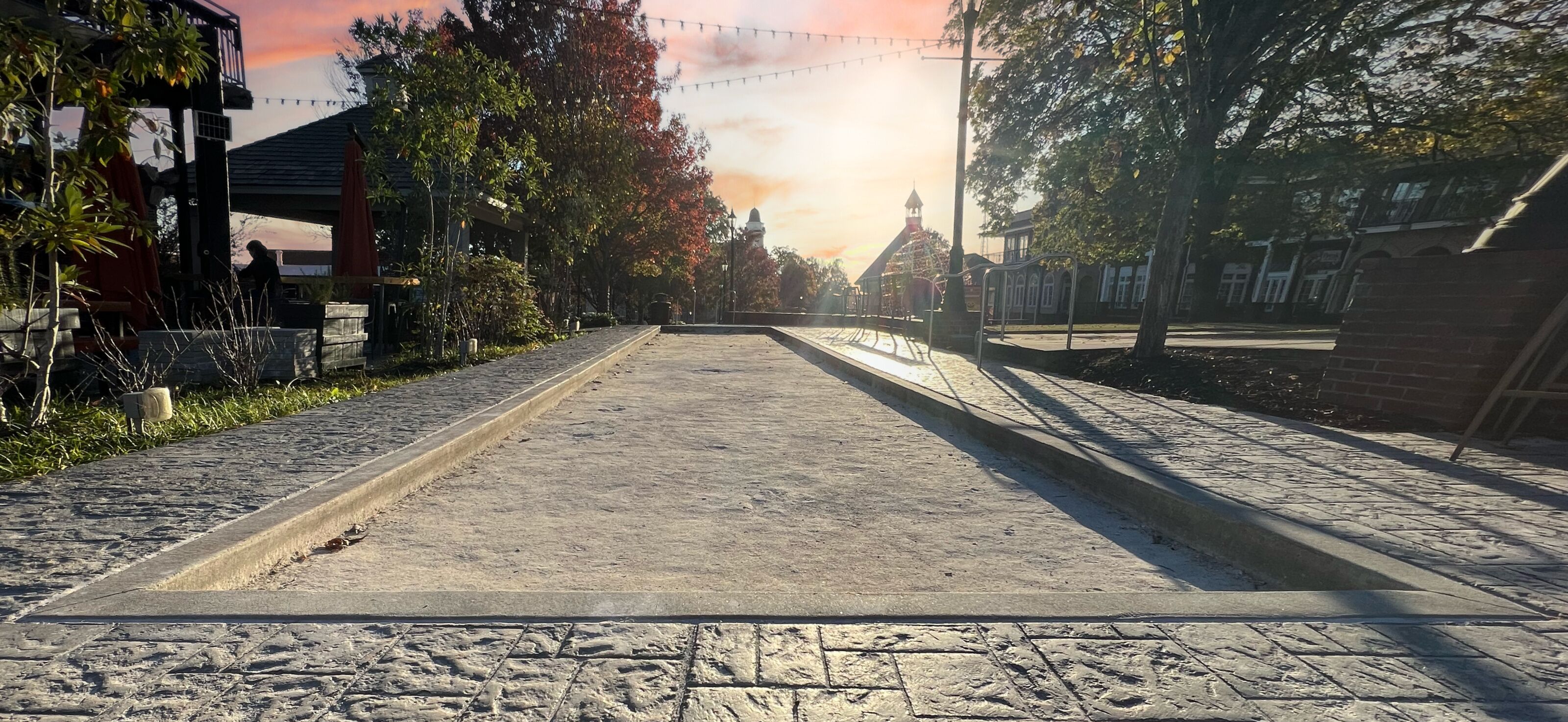 Bocce Ball Court at sunset Mixed-use space Small Downtown Duluth, GA USA