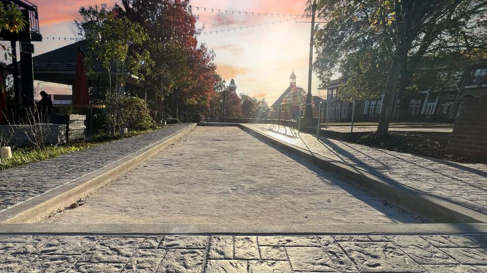 Bocce Ball Court at sunset Mixed-use space Small Downtown Duluth, GA USA