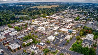 Aerial View of Albany, Oregon during Summer