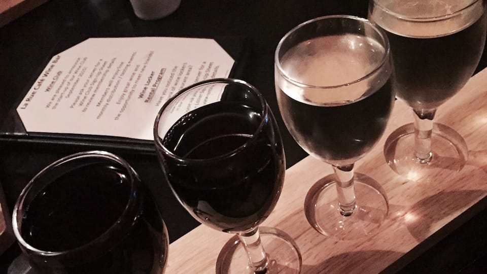 Wine and beer tasting at La Rue wine bar in La Quinta Palm Desert area #delicious they had live music too!