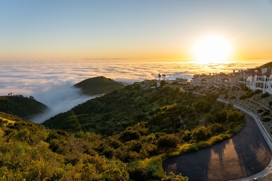 sunset over the clouds catalina laguna beach california